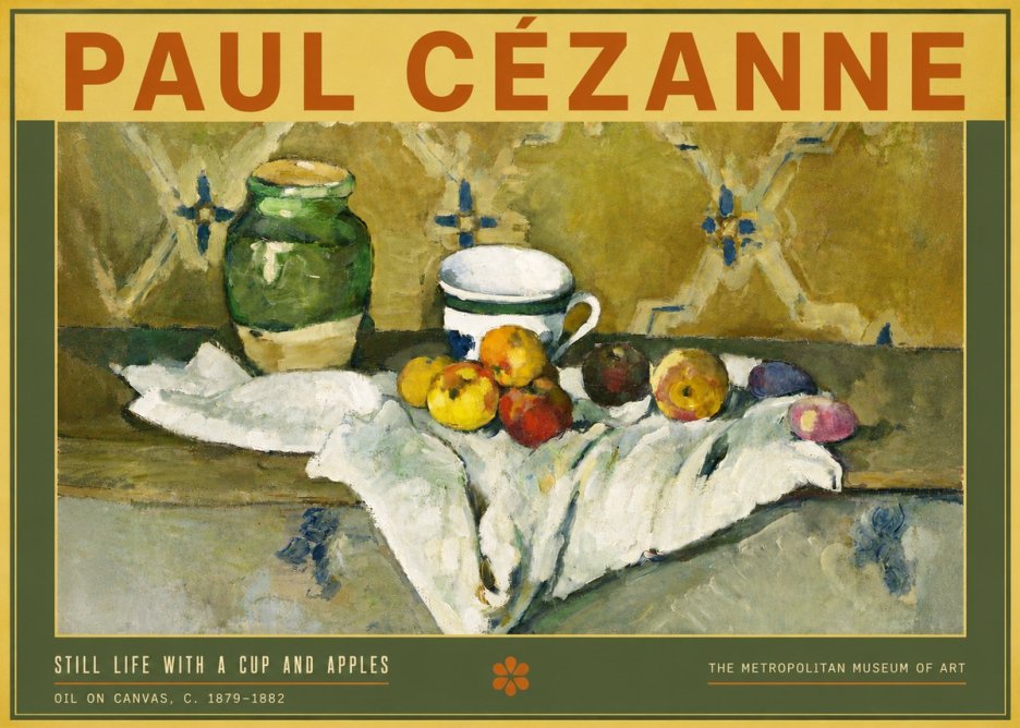 Paul Cézanne Still Life with a Cup and Apples No4 - Poster