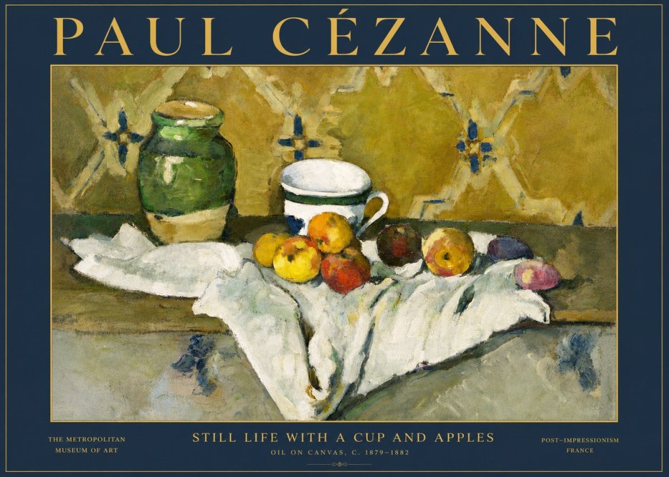 Paul Cézanne Still Life with a Cup and Apples No5 - Poster