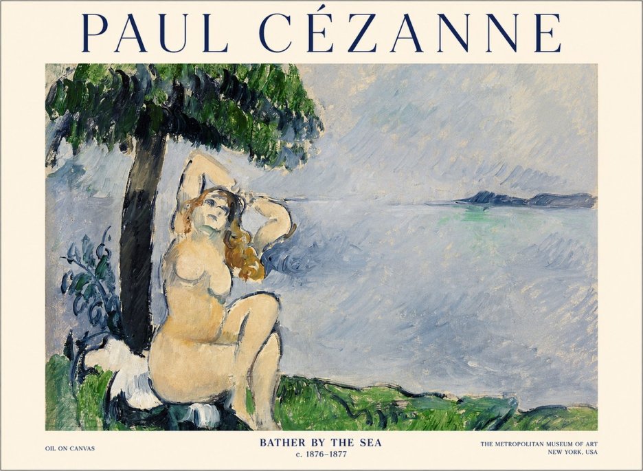 Paul Cézanne Bather by the Sea No1 - Poster
