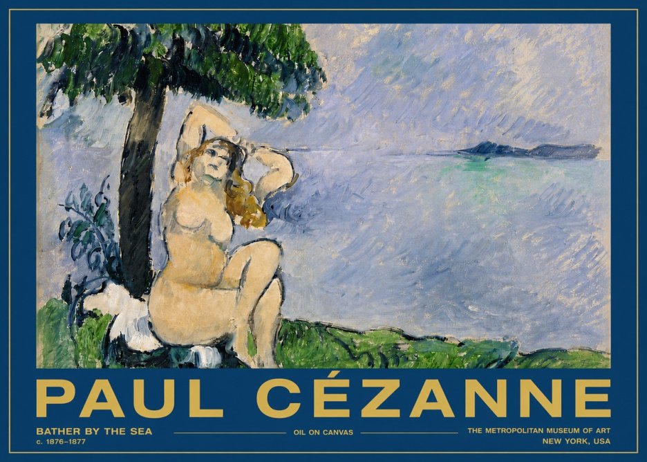 Paul Cézanne Bather by the Sea No5 - Poster