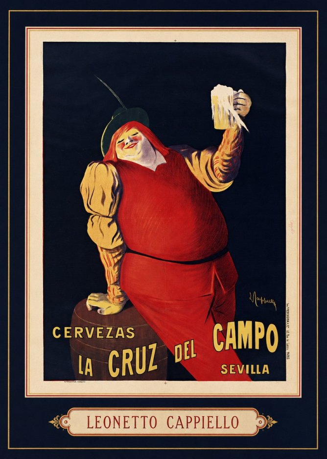 Leonetto Cappiello Cervezas La Cruz Del Campo No5 - Poster