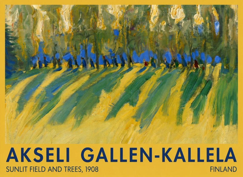 Akseli Gallen-Kallela Sunlit Field and Trees No1 - Poster