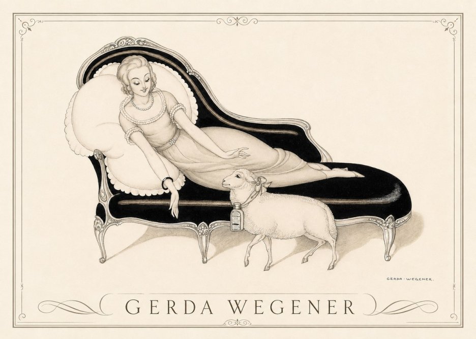 Gerda Wegener Lady with Lamb No3 - Poster