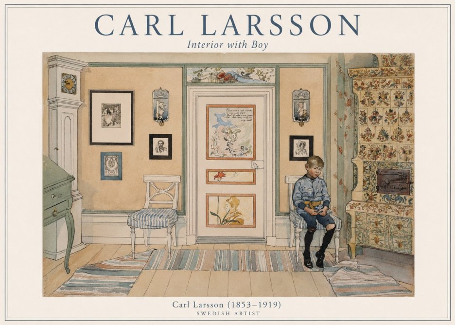Carl Larsson Interior with Boy No1 - Poster