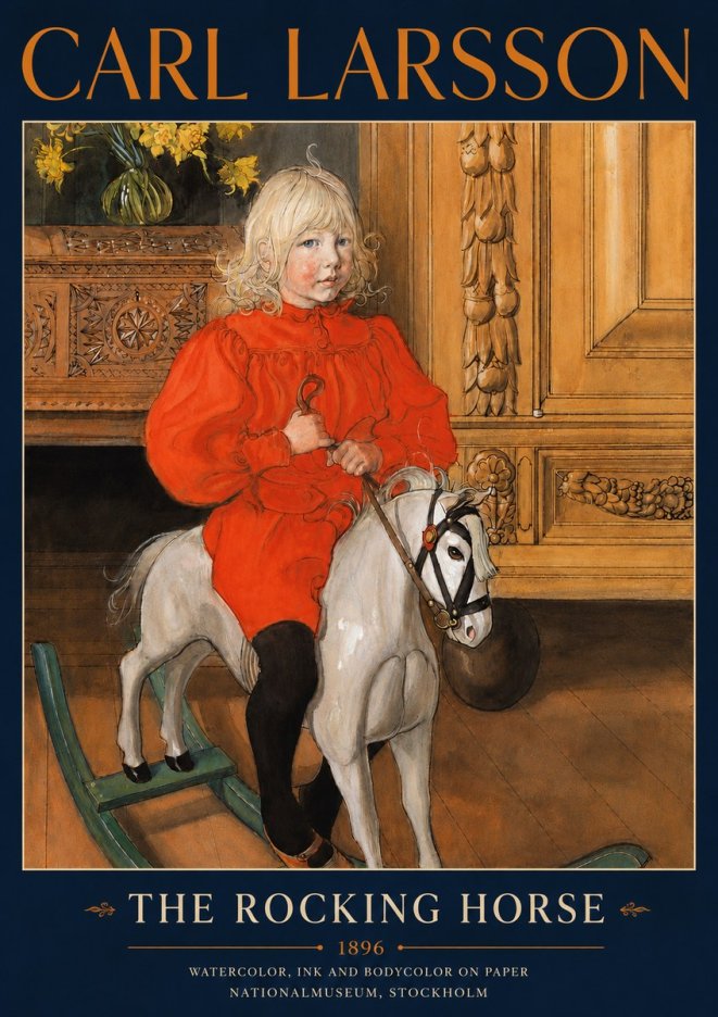 Carl Larsson The Rocking Horse No5 - Poster