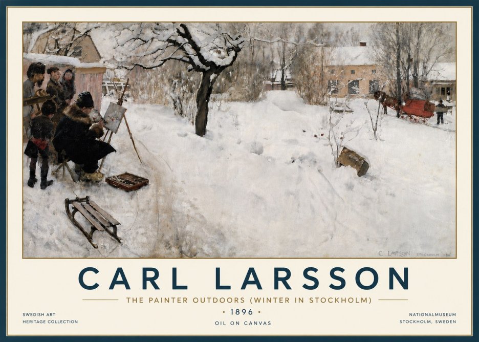 Carl Larsson The Painter Outdoors (Winter in Stockholm) No6 - Poster