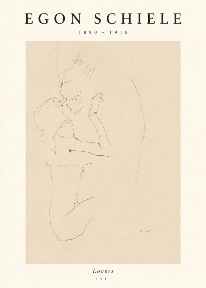 Schiele Lovers No1 - Poster