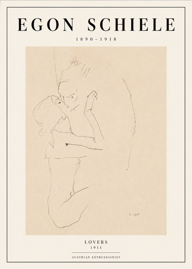 Schiele Lovers No3 - Poster