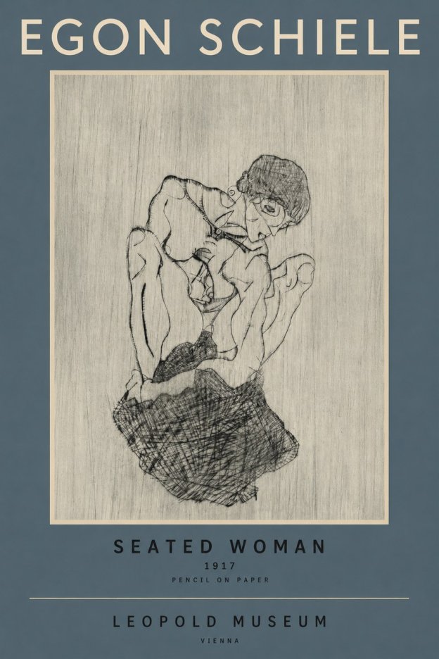 Schiele Seated Woman No2 - Poster