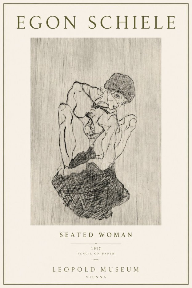 Schiele Seated Woman No4 - Poster