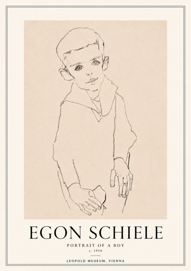 Schiele Portrait of a Boy No3 - Poster