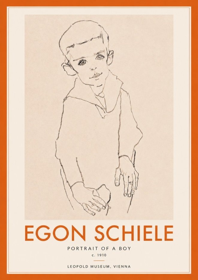 Schiele Portrait of a Boy No4 - Poster