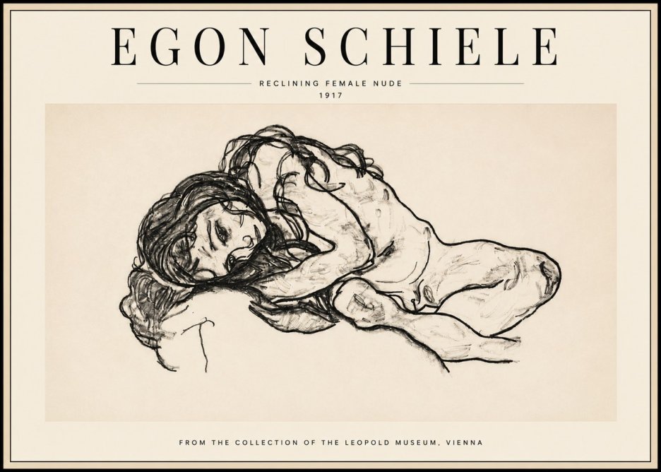 Schiele Reclining Female Nude No3 - Poster