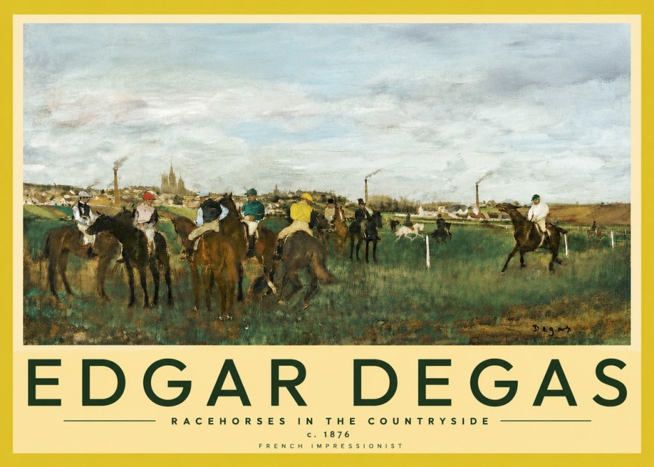 Edgar Degas Racehorses in the Countryside No4 - Poster
