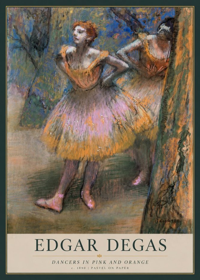Edgar Degas Dancers in Pink and Orange No3 - Poster