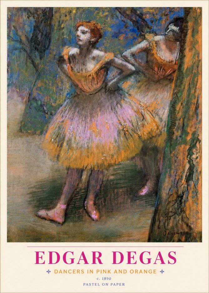 Edgar Degas Dancers in Pink and Orange No4 - Poster