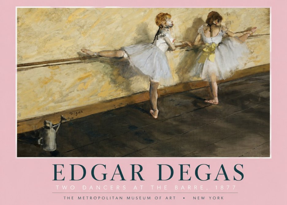 Edgar Degas Two Dancers at the Barre, 1877 No2 - Poster