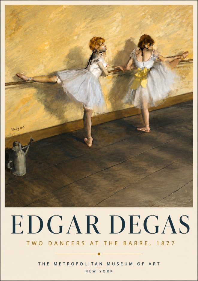 Edgar Degas Two Dancers at the Barre, 1877 No3 - Poster