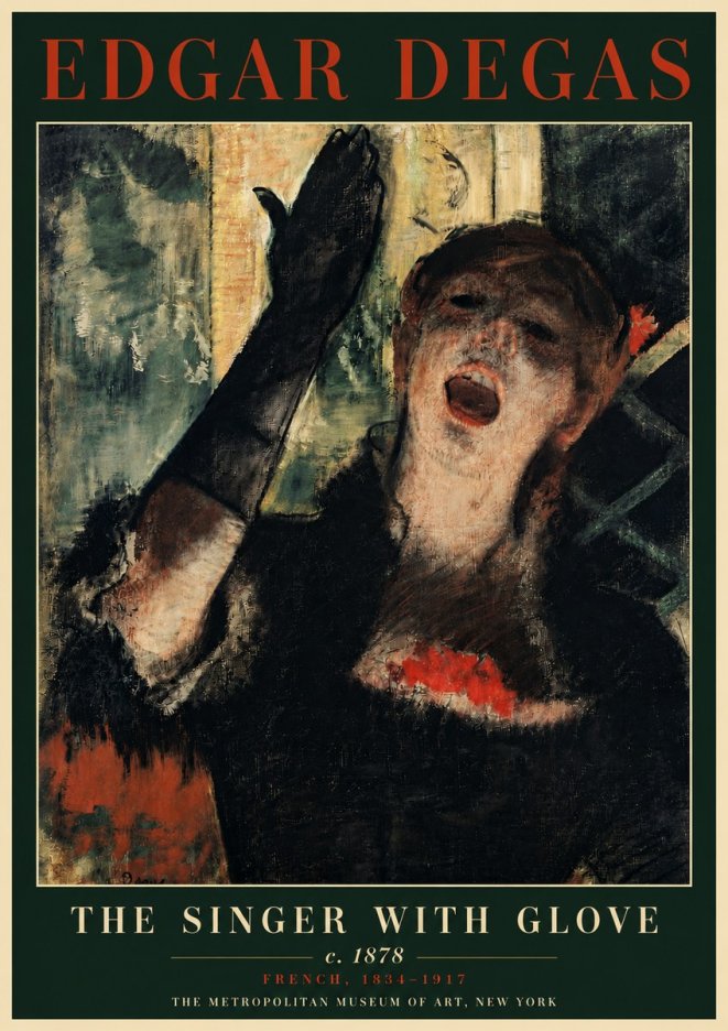 Edgar Degas The Singer with Glove No4 - Poster