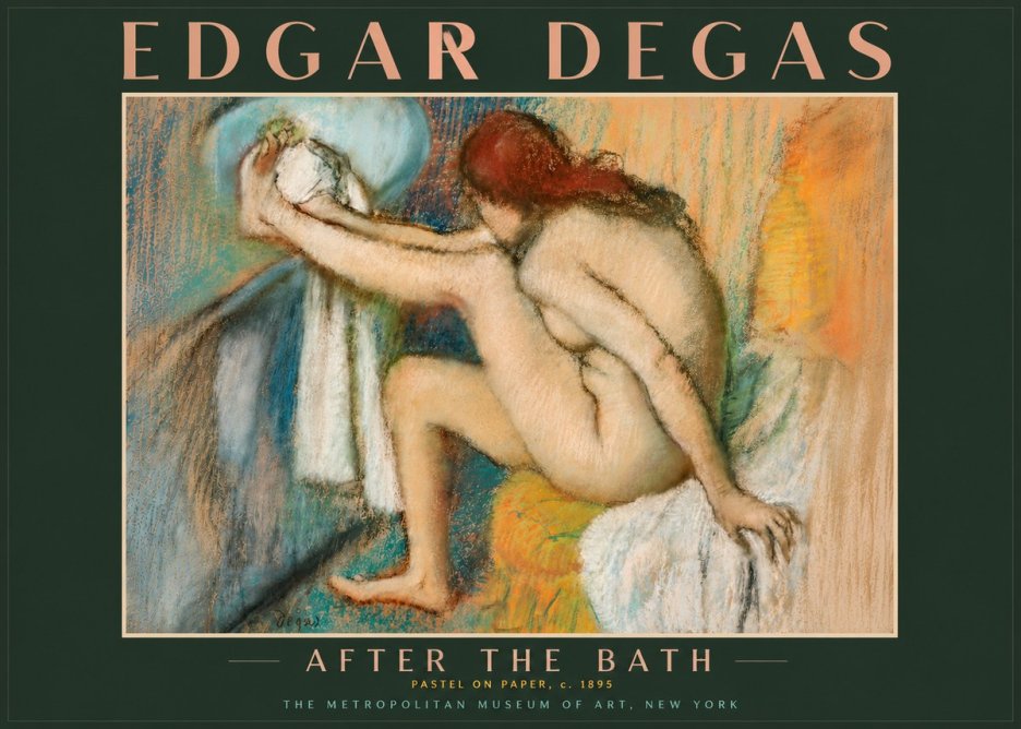 Edgar Degas After the Bath II No5 - Poster