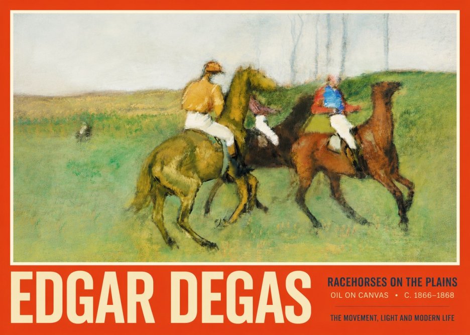 Edgar Degas Racehorses on the Plains No2 - Poster