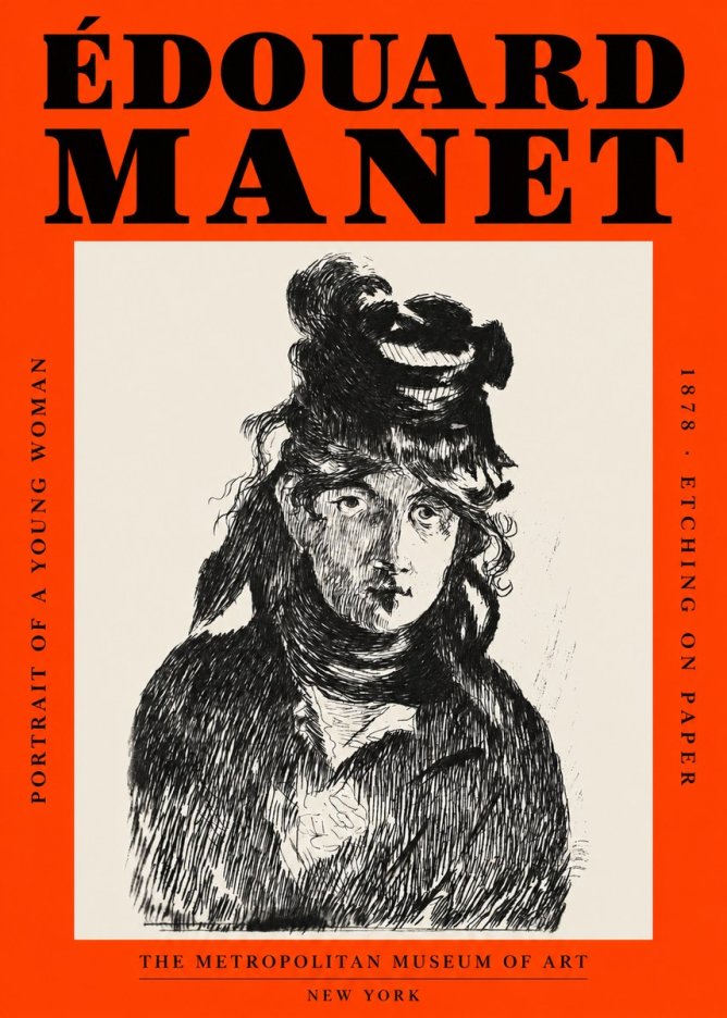 Édouard Manet Portrait of a Young Woman I No2 - Poster