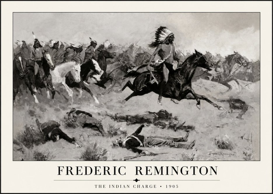 Frederic Remington The Indian Charge No1 - Poster