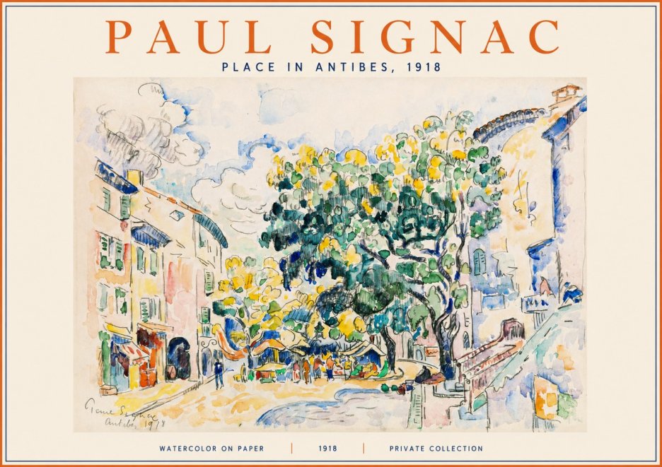 Signac Place in Antibes, 1918 No2 - Poster
