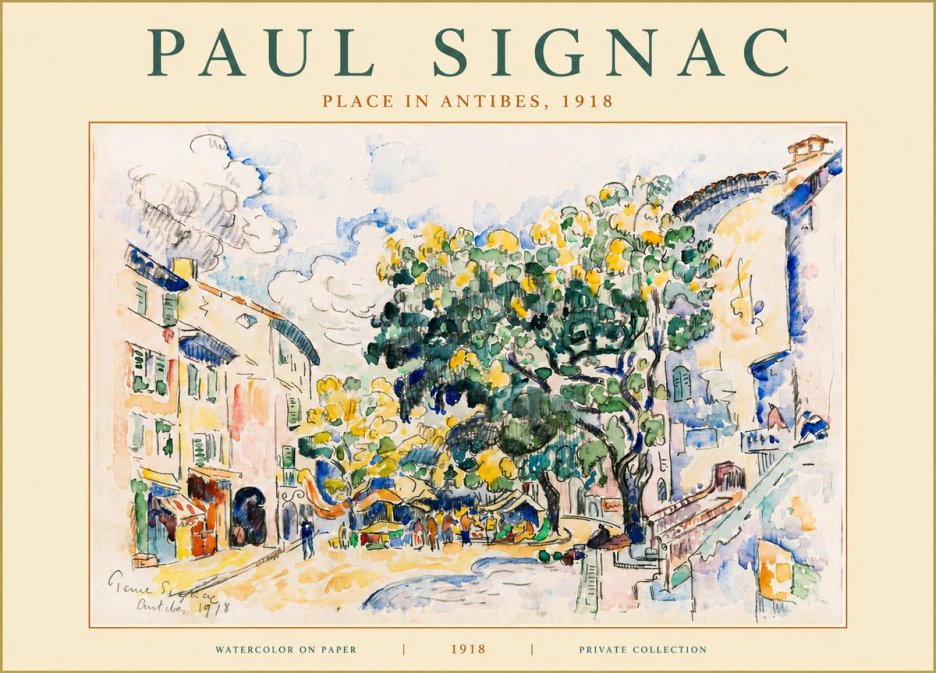 Signac Place in Antibes, 1918 No6 - Poster