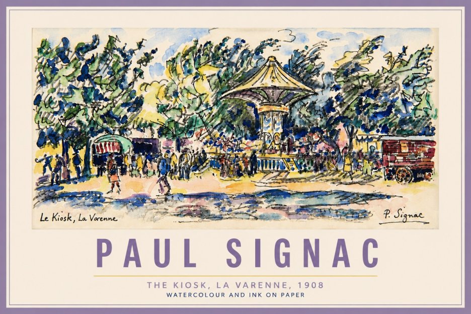 Signac The Kiosk, La Varenne, 1908 No6 - Poster