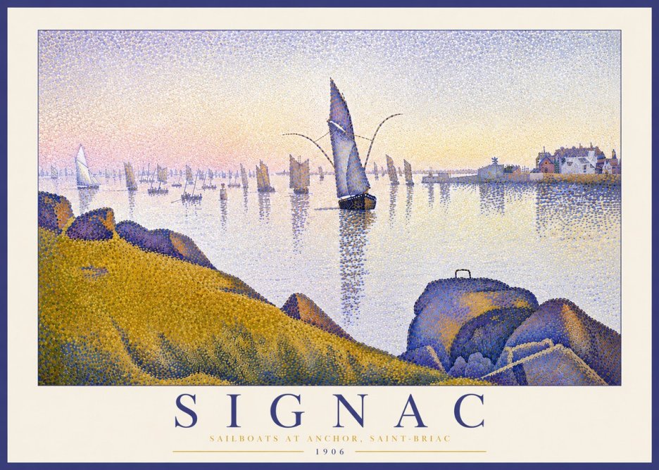 Signac Sailboats at Anchor, Saint-briac No5 - Poster