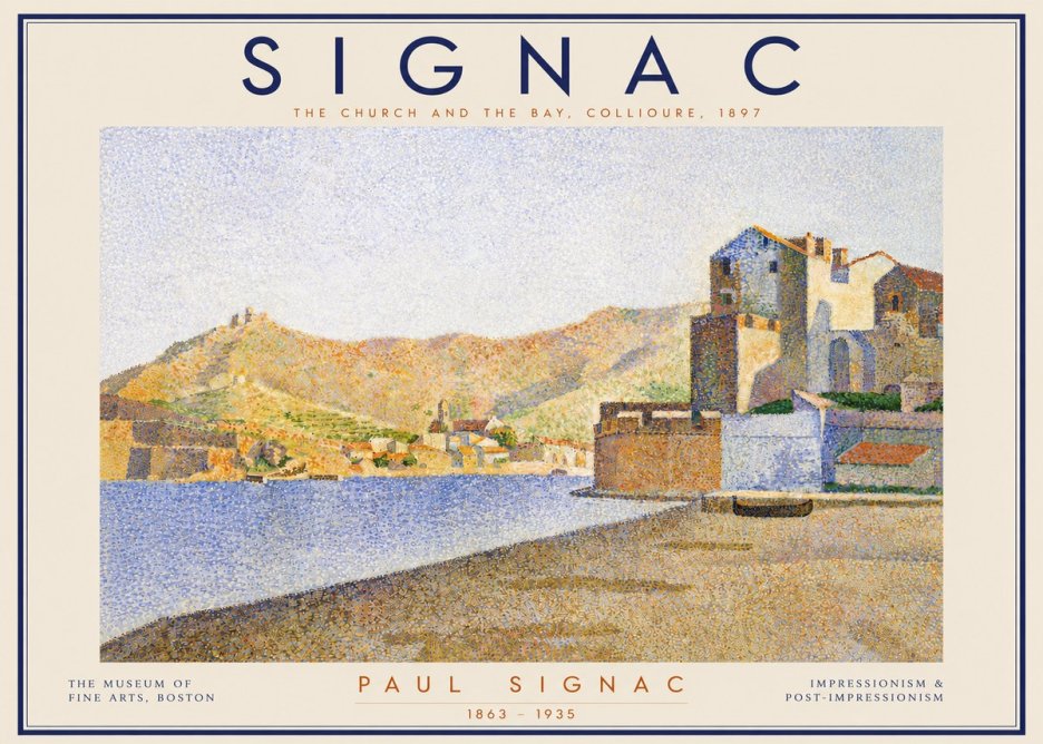 Signac Collioure - the Church and the Bay No4 - Poster