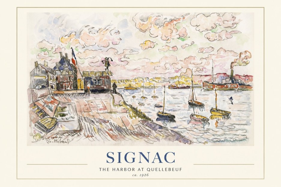 Signac The Harbor at Quellebeuf No1 - Poster