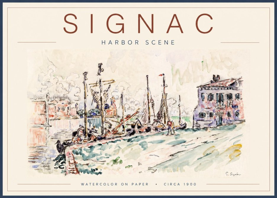 Signac Harbor Scene No3 - Poster