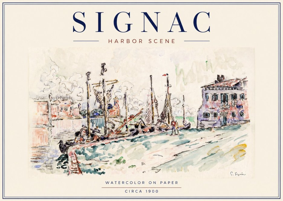 Signac Harbor Scene No5 - Poster