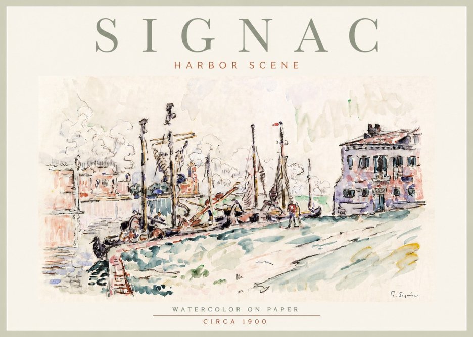 Signac Harbor Scene No6 - Poster