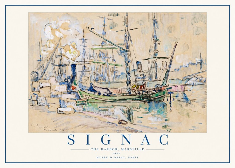 Signac The Harbor, Marseille No4 - Poster