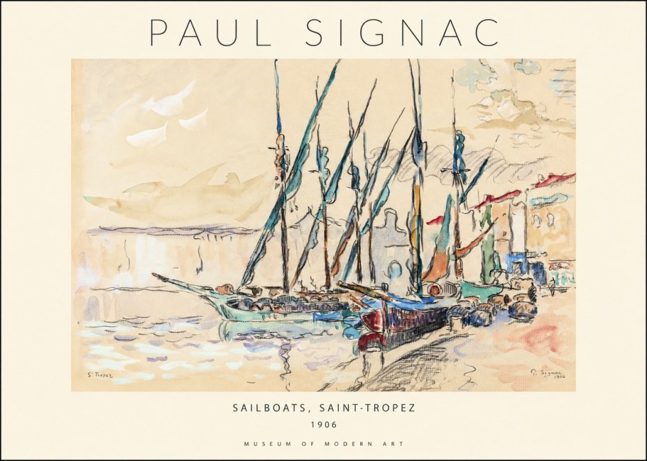 Signac Sailboats, Saint-tropez No1 - Poster