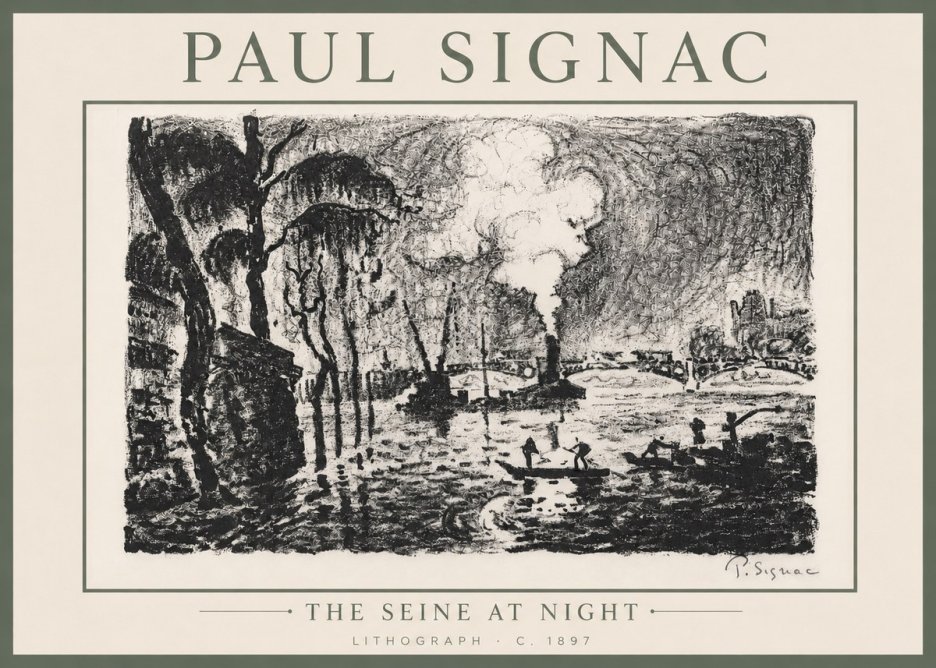 Signac The Seine at Night No6 - Poster