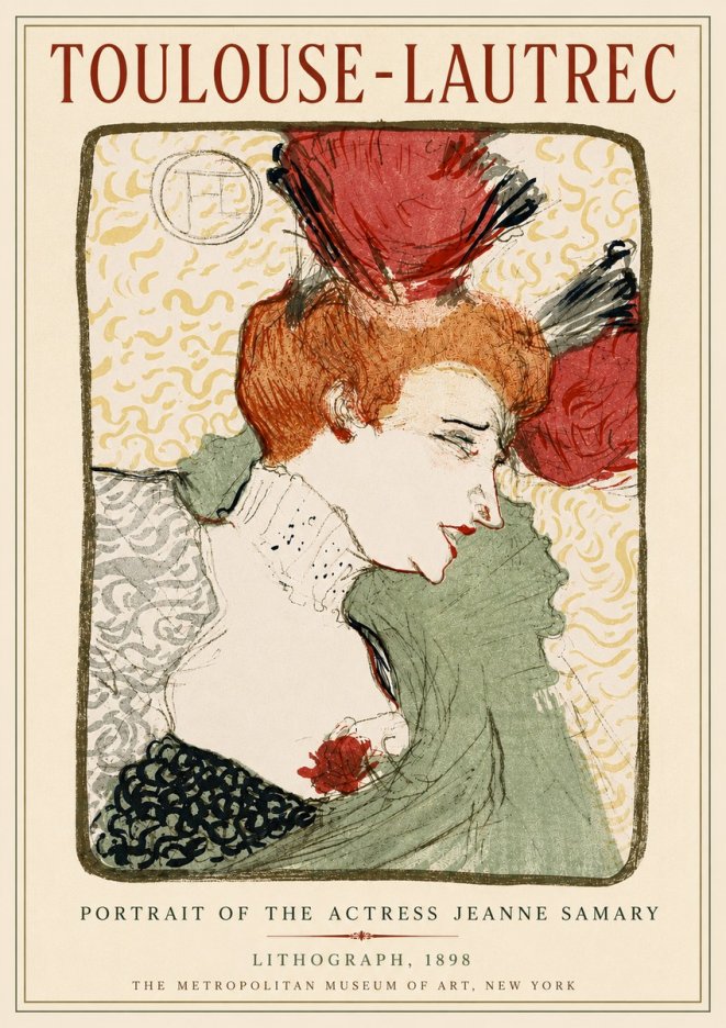 Toulouse-Lautrec Portrait of the Actress Jeanne Samary No6 - Poster