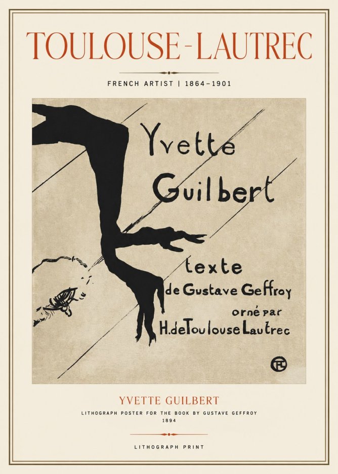 Toulouse-Lautrec Yvette Guilbert No1 - Poster
