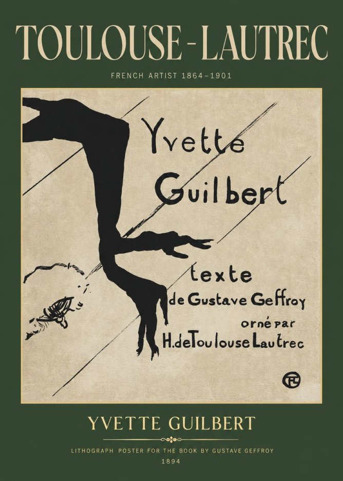 Toulouse-Lautrec Yvette Guilbert No2 - Poster