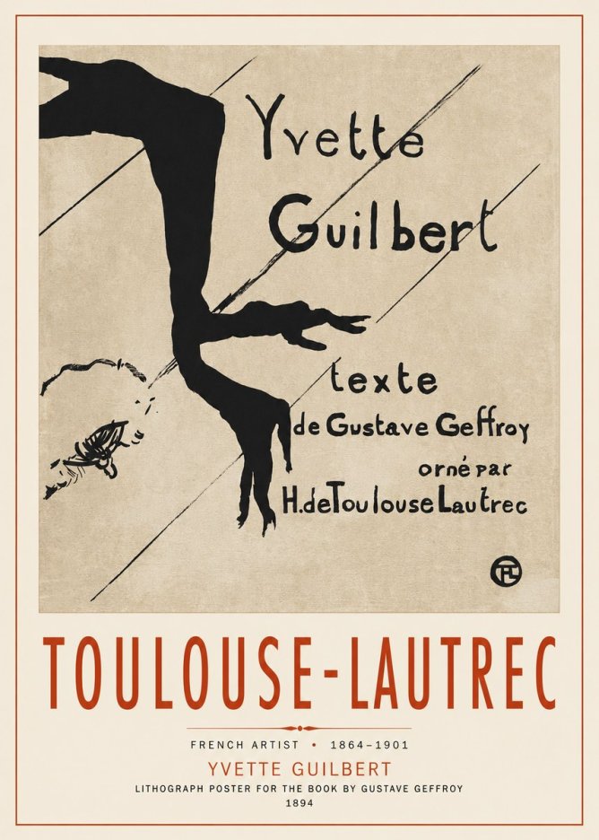 Toulouse-Lautrec Yvette Guilbert No3 - Poster