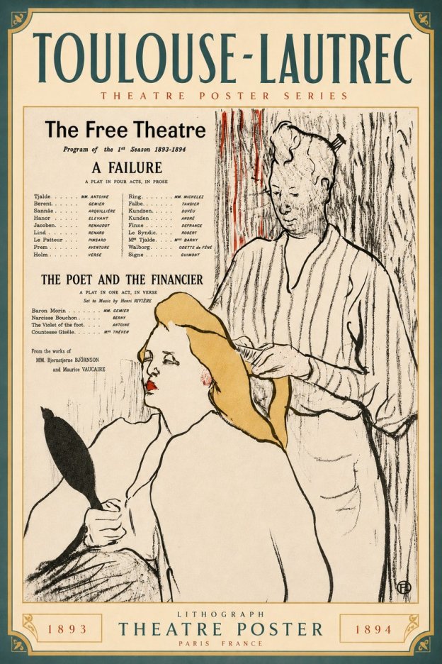 Toulouse-Lautrec Le Théâtre Libre - Une Faillite / Le Poète Et Le Financier No6 - Poster