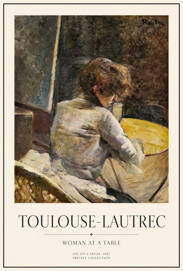 Toulouse-Lautrec Woman at a Table No1 - Poster