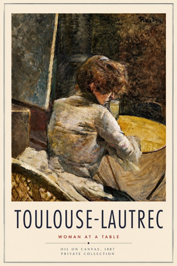 Toulouse-Lautrec Woman at a Table No4 - Poster