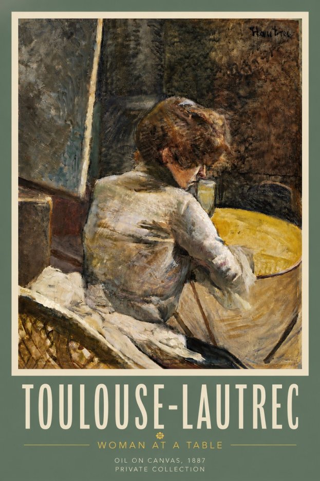 Toulouse-Lautrec Woman at a Table No5 - Poster