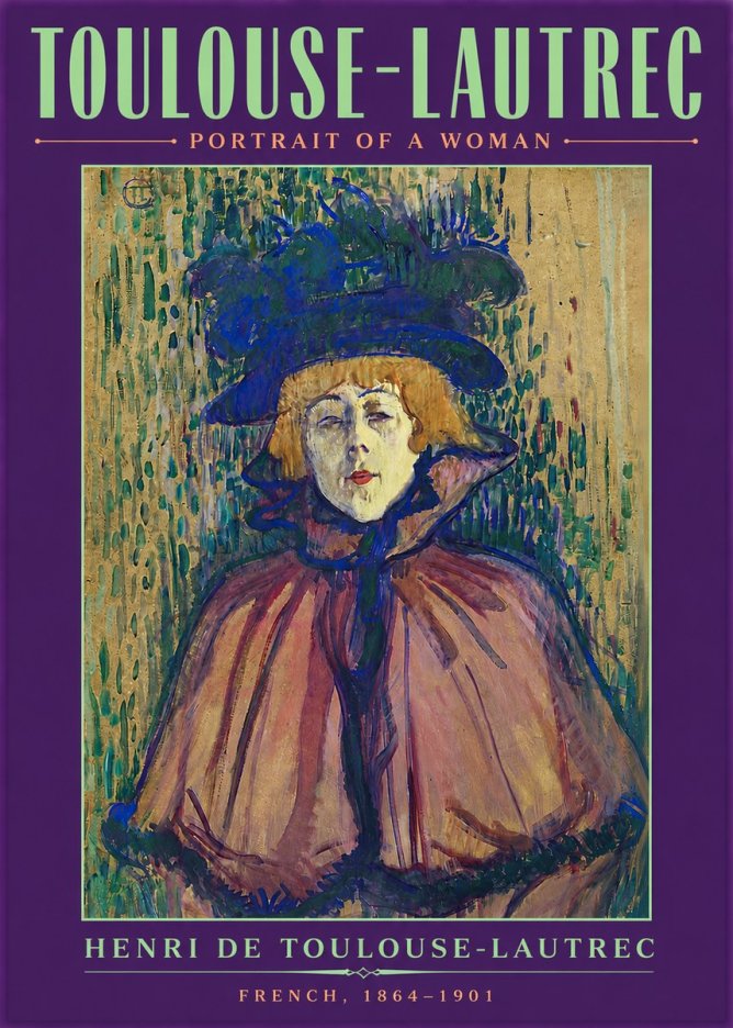 Toulouse-Lautrec Portrait of a Woman I No4 - Poster