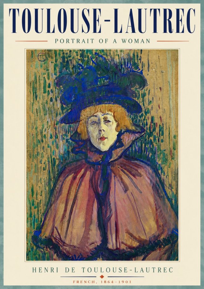 Toulouse-Lautrec Portrait of a Woman I No6 - Poster