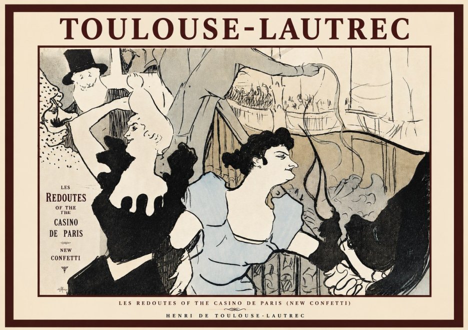 Toulouse-Lautrec Les Redoutes of the Casino De Paris (New Confetti) No3 - Poster